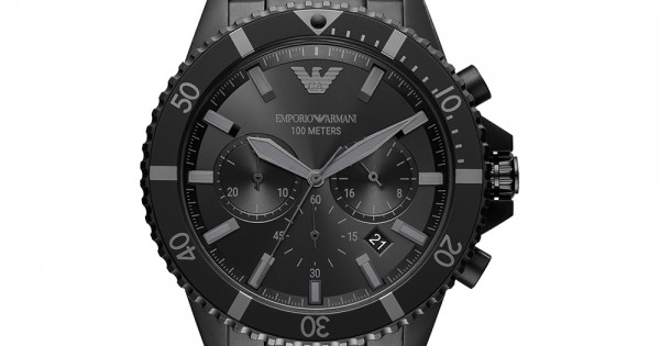 Emporio armani best sale all black watch